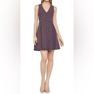 BCBGeneration Fit-And-Flare Chevron Dress